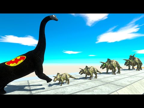 BATTLE 4 SIZE of CAMOUFLAGE TRICERATOPS - Animal Revolt Battle Simulator ARBS