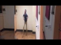 Desi Punjabi Girl Dancing In Leggings And Blue Top In Room