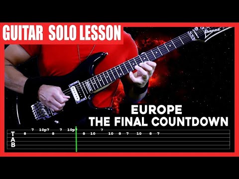 Europe -The Final Countdown【 GUITAR SOLO LESSON 】