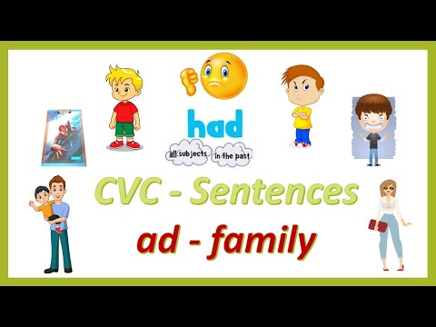 Phonics : CVC Sentences - ad Family - 10 Sentences in 3 Minutes