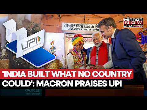 Der französische Präsident Emmanuel Macron lobt Indiens UPI und Stack Innovations auf dem AI Impa...