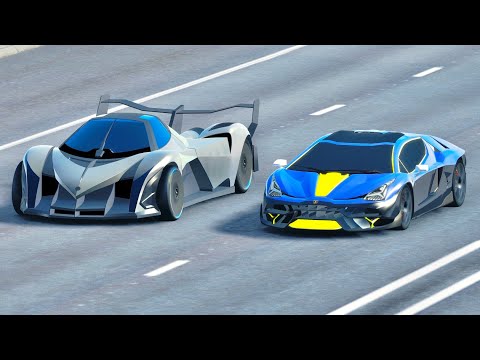 Lamborghini Scorpion Concept vs Devel Sixteen 2014 - Drag Race 20 KM