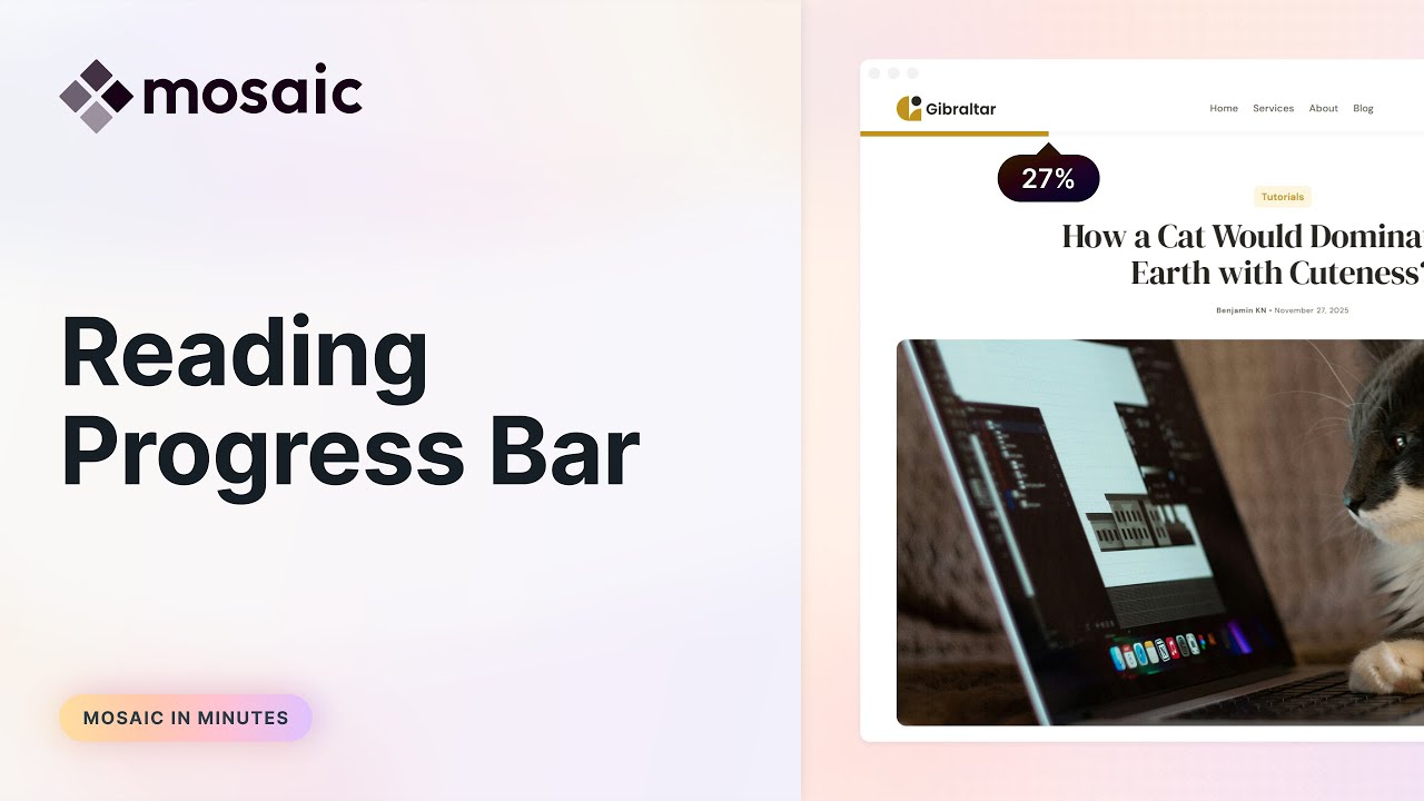 How to Create a Reading Progress Bar in Mosaic | Scroll Effects for WordPress