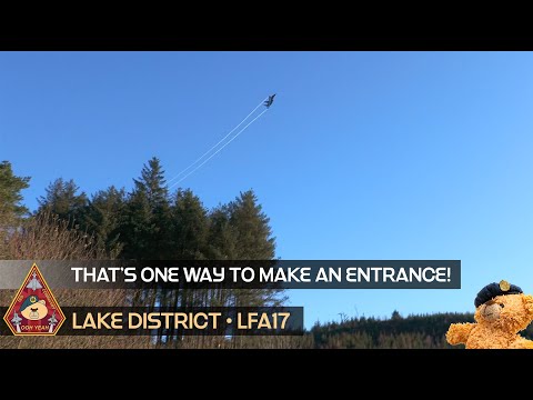 THAT'S ONE WAY TO MAKE AN ENTRANCE! F-15E STRIKE EAGLE SNEAKS IN FROM BEHIND 4-SHIP ENTERING LFA17