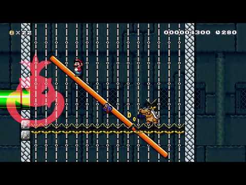 1-4 morton rising lava castle by eshaanbomb 🍄Super Mario Maker 2 ✹Switch✹ #bqs