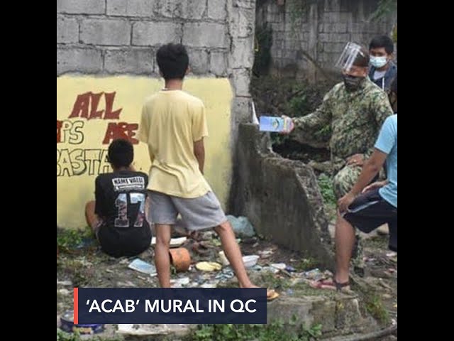 QC cops try to arrest teenage students for painting anti-police mural