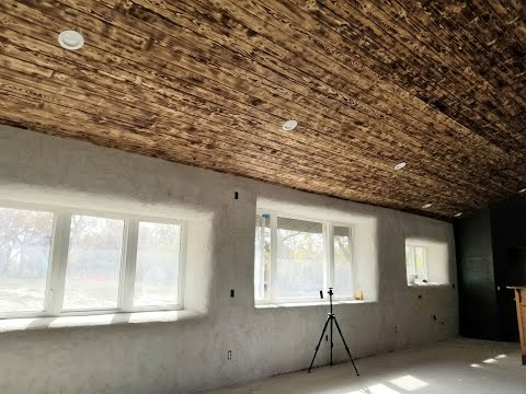 Shou Sugi Ban on the CEILING | Straw Bale House Build