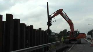 Install sheet piles in traffic management