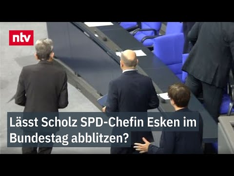 Lässt Scholz SPD-Chefin Esken im Bundestag abblitzen? - Kuriose Szene nach Vertrauensfrage  | ntv