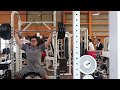 ヤバかった( ；´Д｀)ハーフショルダープレス150kg　久々にベンチ以外もトレーニング始めました。