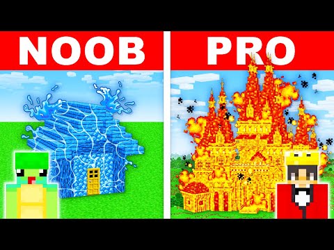 NOOB vs PRO: Modern ELEMENTAL HOUSE Build Challenge in Minecraft!