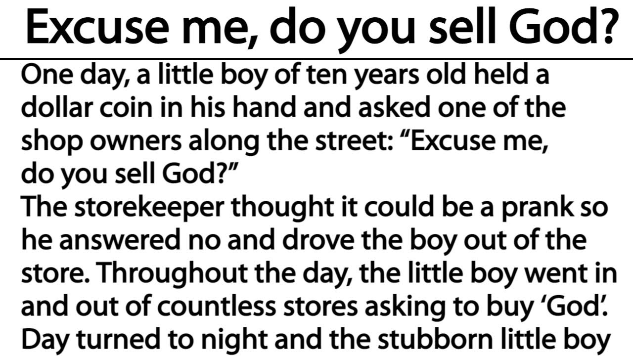 Excuse me, do you sell God..?