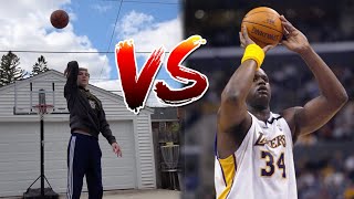 Can I Beat SHAQ in a Free Throw Contest BACKWARDS