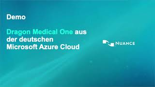 Nuance Demo Dragon Medical One Spracherkennung