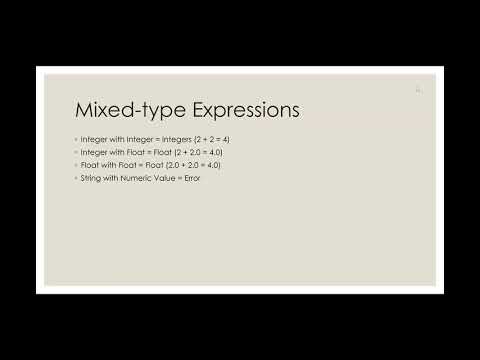 Basic Math Operators And Mixed Type Expressions Python Basics Tutorial 4