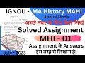 MHI 01 Solved Assignment MA History MAH IGNOU MAH Jan 2023 Ignou Assignments NubInfo