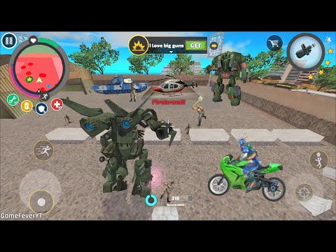 Rope Hero: Vice Town (Transformer Airplane Fight Army Base) Snow Gun Challenge - Android Gameplay HD