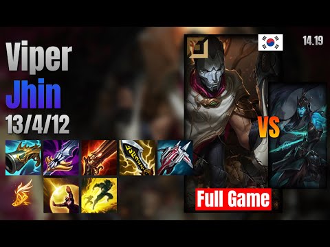Viper Adc Jhin vs Kalista lol KR solo rank Full Game 14.19