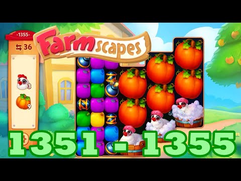 Farmscapes Level 1351 - 1355 HD Gameplay Walkthrough | 3 - match game | android | 1352 | 1353 | 1354