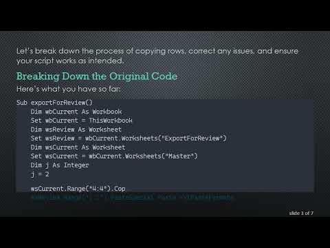 Mastering Excel VBA: Copying Rows in a For Loop with Ease