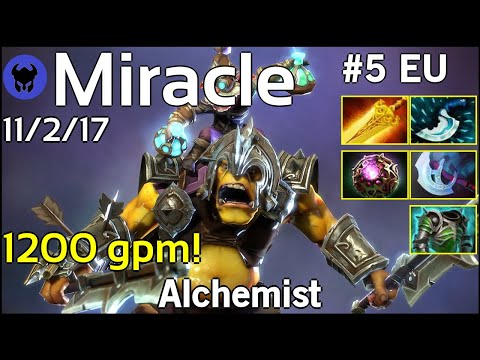 1200 gpm! Miracle [Liquid] plays Alchemist!!! Dota 2 7.21