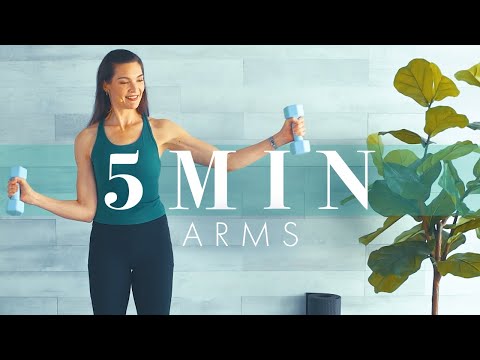 5 Minute Arm Workout // Compound Exercises with Dumbbells!