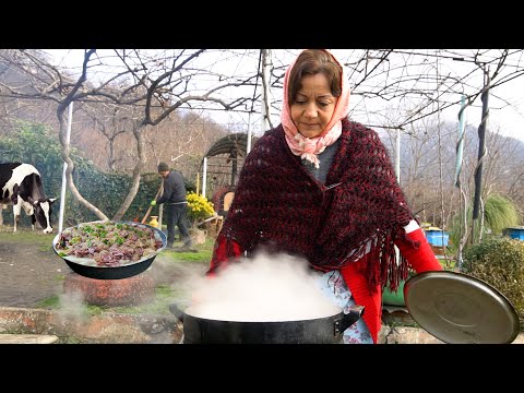 Cooking A Unique Beshbarmak! Delicious Meal with Dough and Meat | Kazakhstan Cuisine