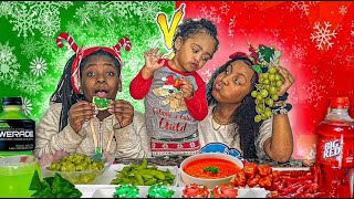 RED VS GREEN FOODS (VLOGMAS DAY 3)