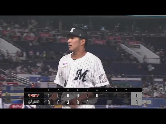 【6回表】最後は3者凡退!! マリーンズ・本前郁也 6回1失点の好投を見せる!! 2022年4月27日 千葉ロッテマリーンズ 対 東北楽天ゴールデンイーグルス