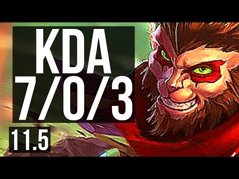 WUKONG vs KARMA (MID) | 7/0/3, 2.1M mastery, 700+ games, Godlike | NA Master | v11.5