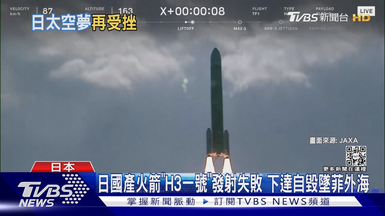 日國產火箭「H3一號」發射失敗　下達自毀墜菲外海