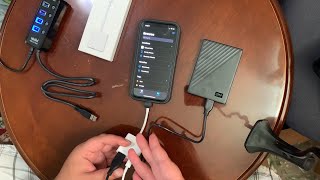 How To Use an External Hard Drive With Your IPhone - WD My Passport- Atolla 3.0 USB HUB- Apple USB 3