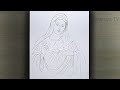 mother mary drawing step by step / how to draw virgin mary / mama mary / Our Lady of Velankanni