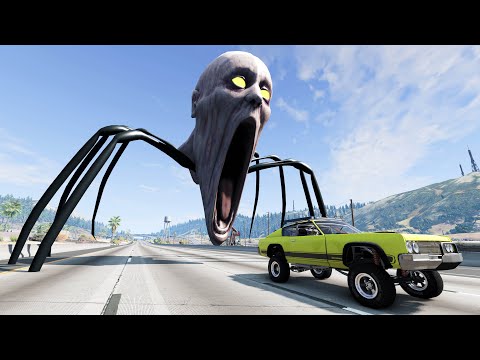 Epic Escape From The SCP-089 Head Eater | Car VS SCP-089 Head Eater | BeamNG.Drive