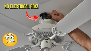 Your Ceiling Fan Has No Electrical Box? (EASY #1 FIX!)
