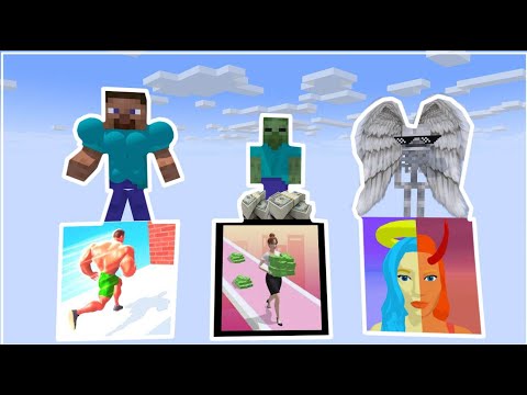 Monster School  - ALL RUN GAME Challenge  - Minecraft Animation