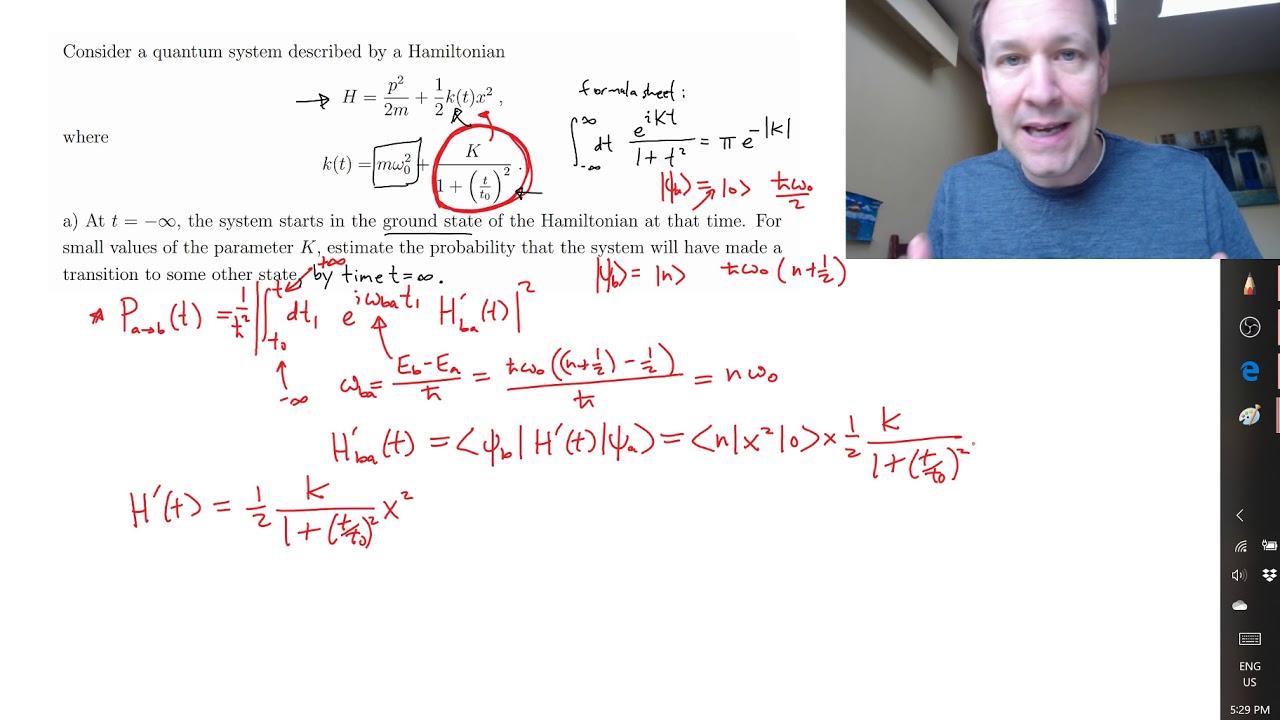 Time dependent perturbation theory example solution