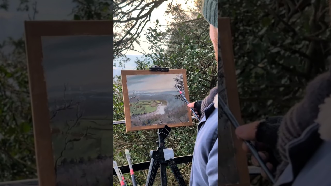Painting from the Eagle's Nest over the Rivers Wye and Severn, Wales #pleinair #oilpainting #wales