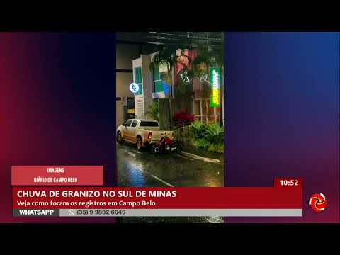 Granizo também atingiu a cidade de Campo Belo