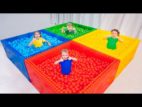 🎈 Juegos de Vania y Mania en una enorme piscina con bolas de colores | Vídeo para niños