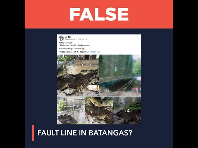 FALSE: Photos show a fault line in Batangas