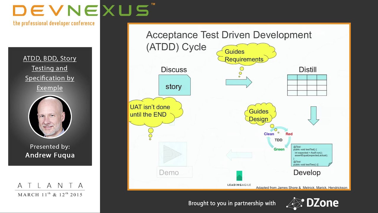 Devnexus 2015 - ATDD, BDD, Story testing and specification by example - Andrew Fuqua