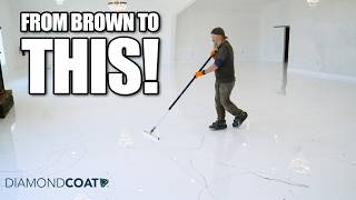 White Marble Epoxy High Gloss Floor Transformation | Grand Junction Wedding Manor Venue Makeover