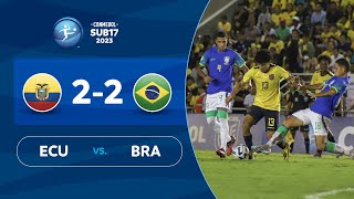 ECUADOR vs. BRASIL [2-2] | RESUMEN | CONMEBOL SUB17 2023