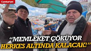 "Memleket çöküyor, herkes altında kalacak!" Yozgat pazarında esnafın f