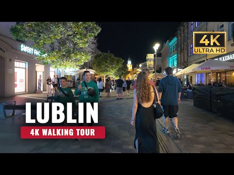 Nightlife in Lublin - Immersive 4K Night Walk in Poland