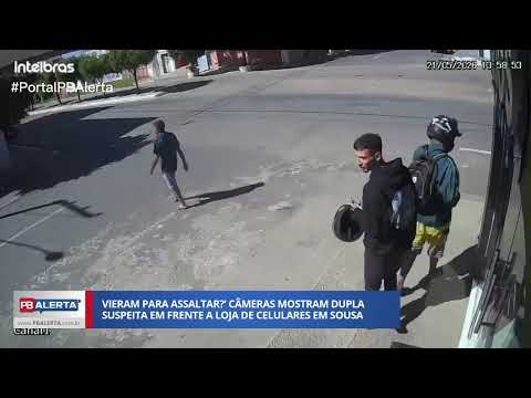 Tentativa de novo assalto? Câmeras flagram dupla de capacete em atitude suspeita em loja de celulares em Sousa
