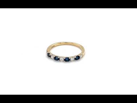 9ct Yellow Gold Diamond & Sapphire Eternity Band - 01100049 | Johnsons Jewellers