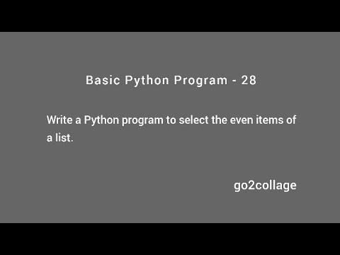 Ep 28 Language Python Basic Program I Go2collage