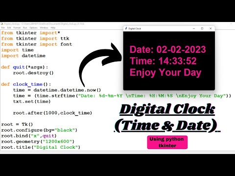 Create Your Own Digital Clock In Python Python Digitalclock Shorts